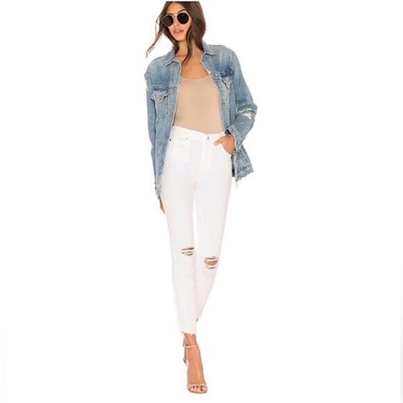 MOTHER Denim Stunner Zip Ankle Step Fray Jeans in Little Miss Innocent Rinse 27 - Picture 16 of 16